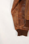1940s size 40 US Army Air Corps USAAF A-2 flight jacket with squadron patch, used.