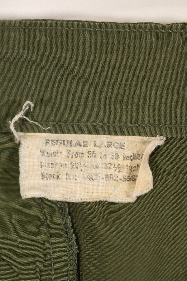 Circa 1967 L-R Non Rip 3rd Model Jungle Fatigue Pants, good condition, used.