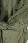 Real 2nd Model Jungle Fatigue Pants with leg ties, large size, stained, used.