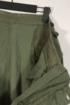 Real 2nd Model Jungle Fatigue Pants with leg ties, large size, stained, used.