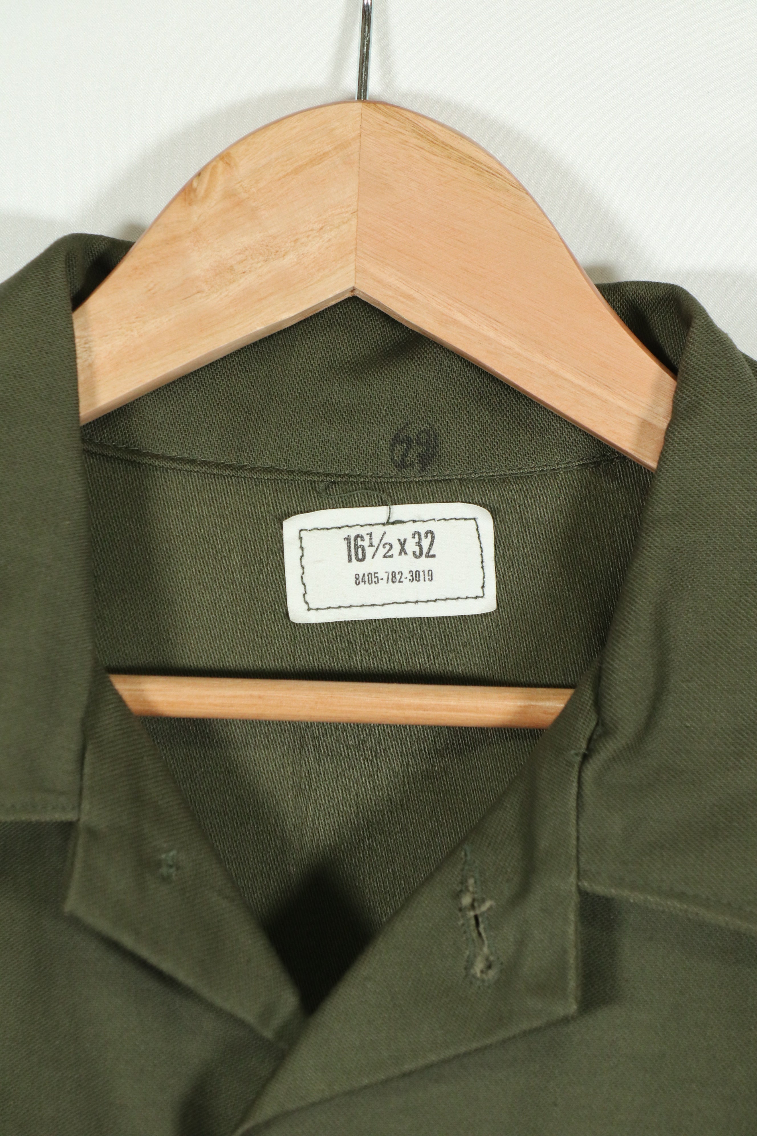 Actual 1974 OG-107 utility shirt, deadstock, 161/2 32, large size.