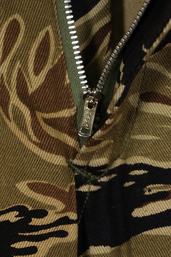 20 世纪 60 年代中期早期金色虎纹裤，S-R 码，美国剪裁，状况良好，二手。