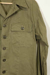 1960s, presumably made in Japan, local made OG-107 utility shirt, used.