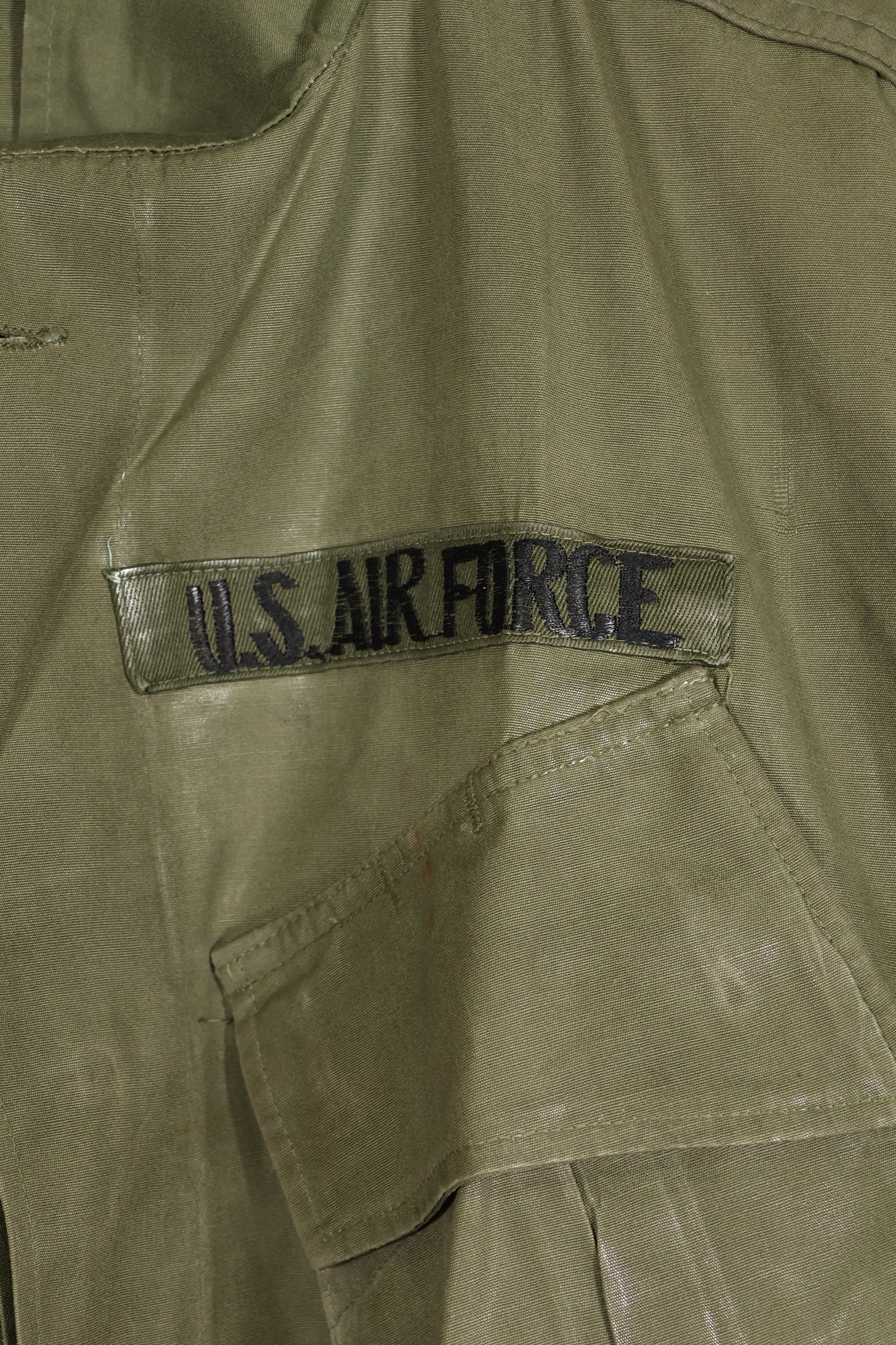 Circa 1967 L-S USAF Air Police 3rd Model Jungle Fatigue Jacket Short Sleeve Custom Used