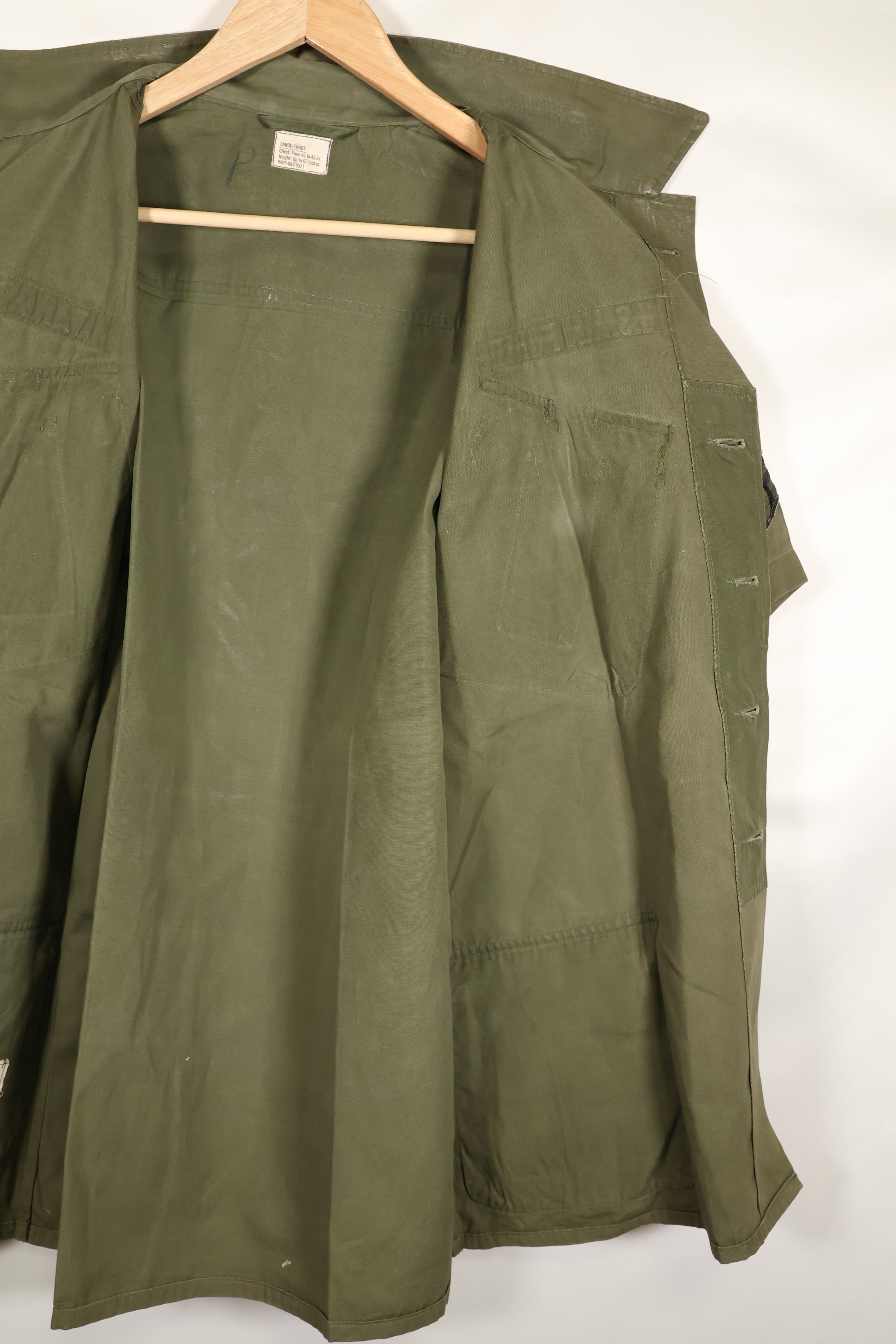 Circa 1967 L-S USAF Air Police 3rd Model Jungle Fatigue Jacket Short Sleeve Custom Used