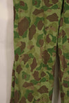 Real 1940s WWII U.S. Marine Corps P44 grogskin camouflage pants, used.