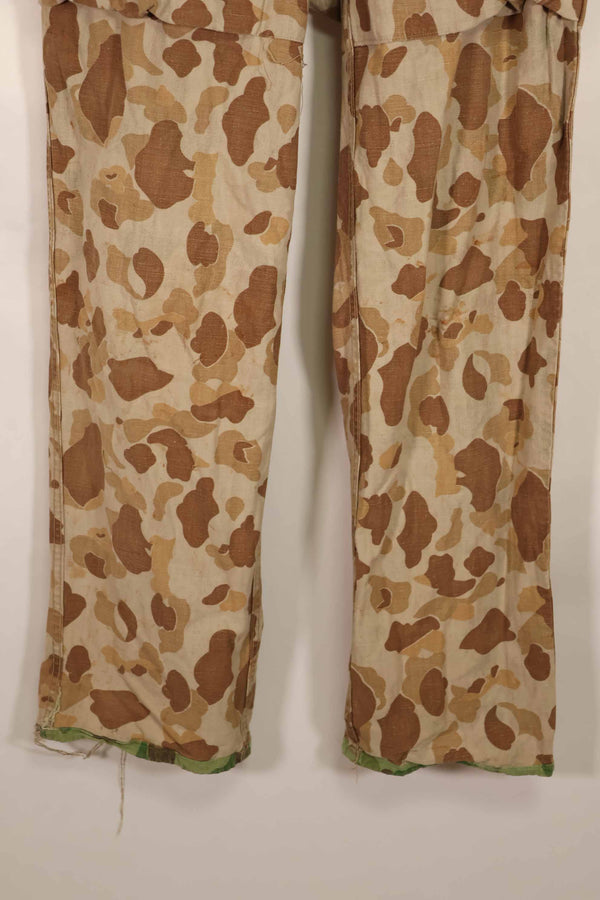 Real 1940s WWII U.S. Marine Corps P44 grogskin camouflage pants, used.