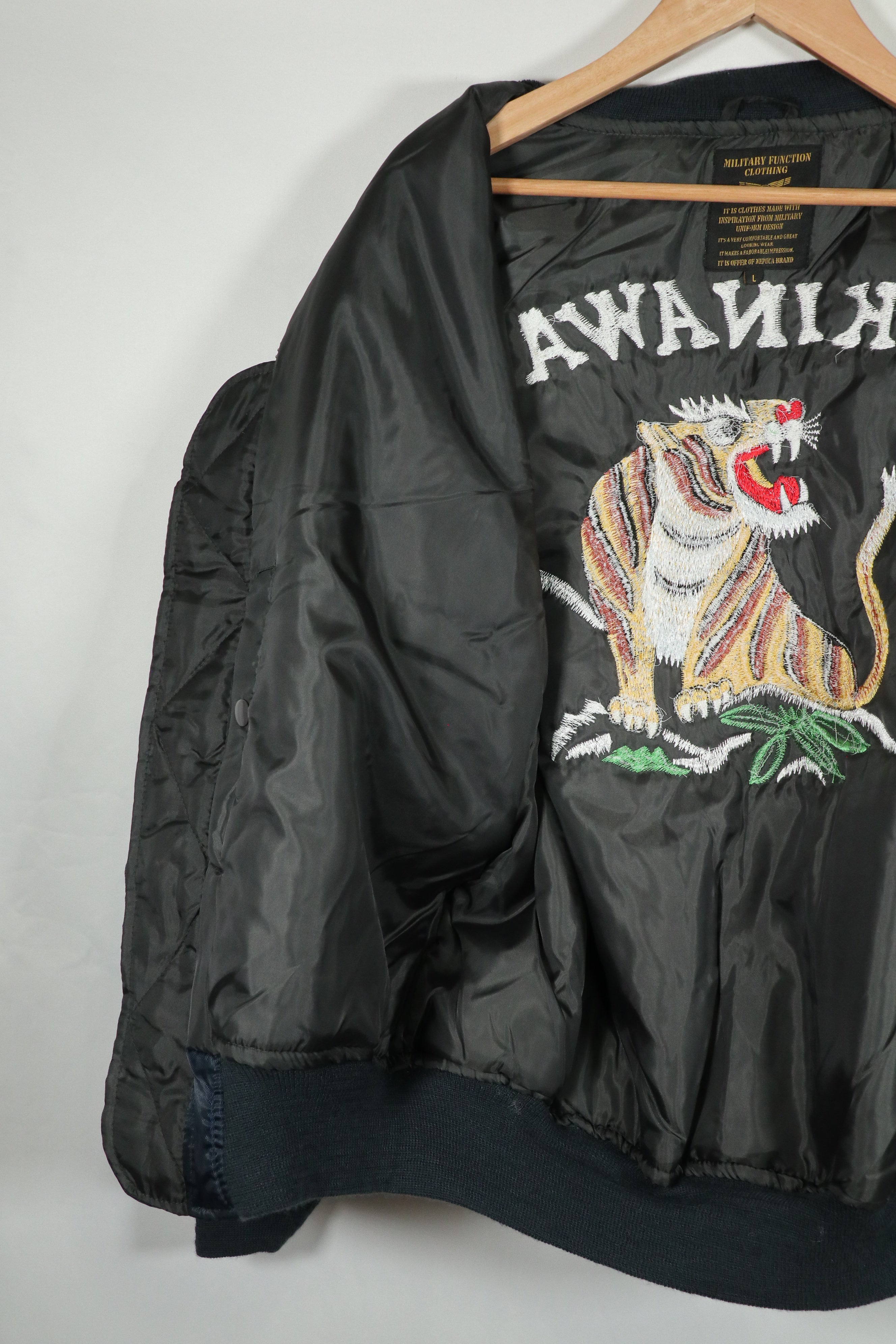 Recent Okinawa made Souvenir Jacket directly embroidered MA-1 A