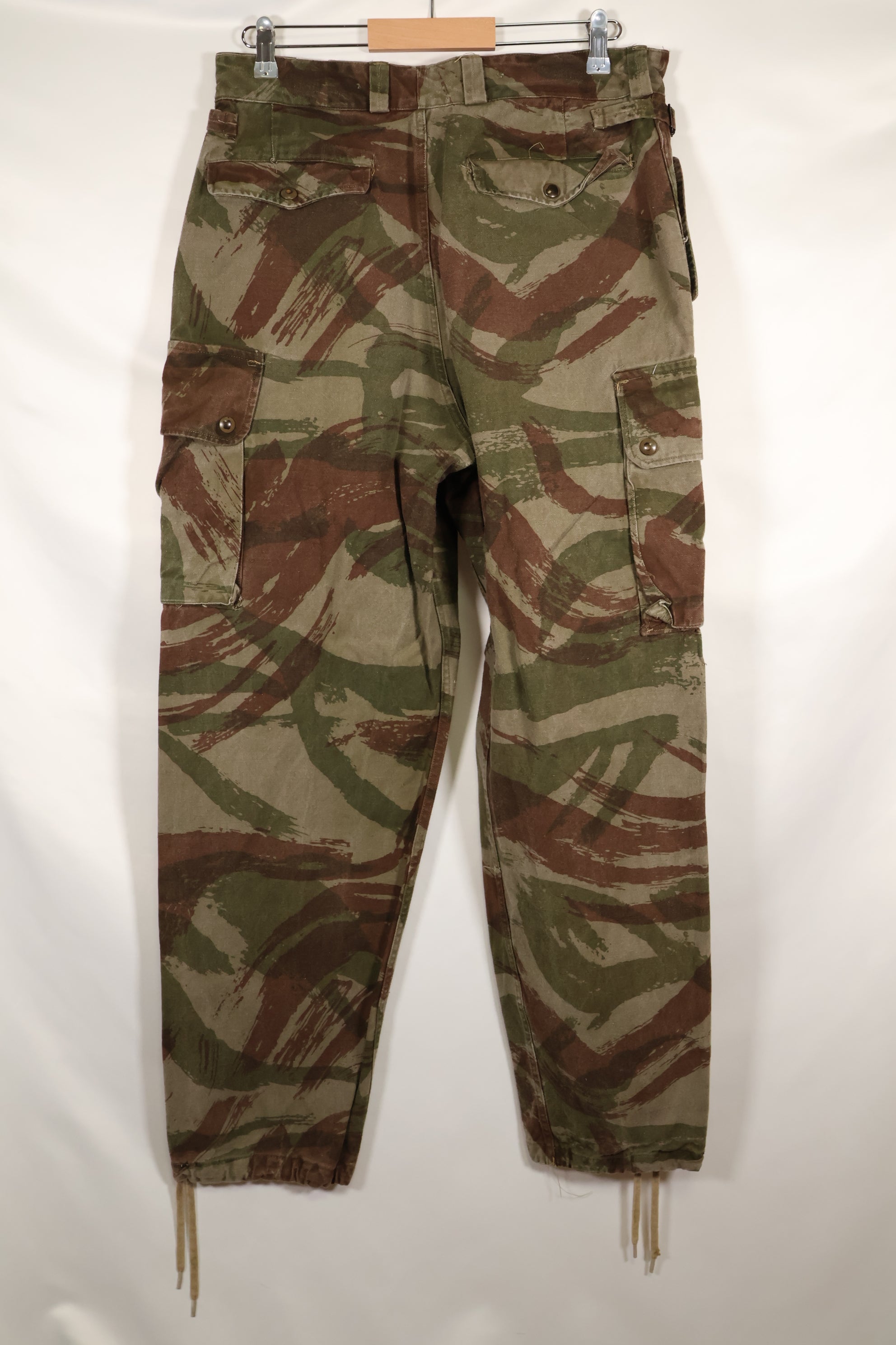 1950s-60s French Army TAP 47/53 pattern lizard camouflage pants, used.