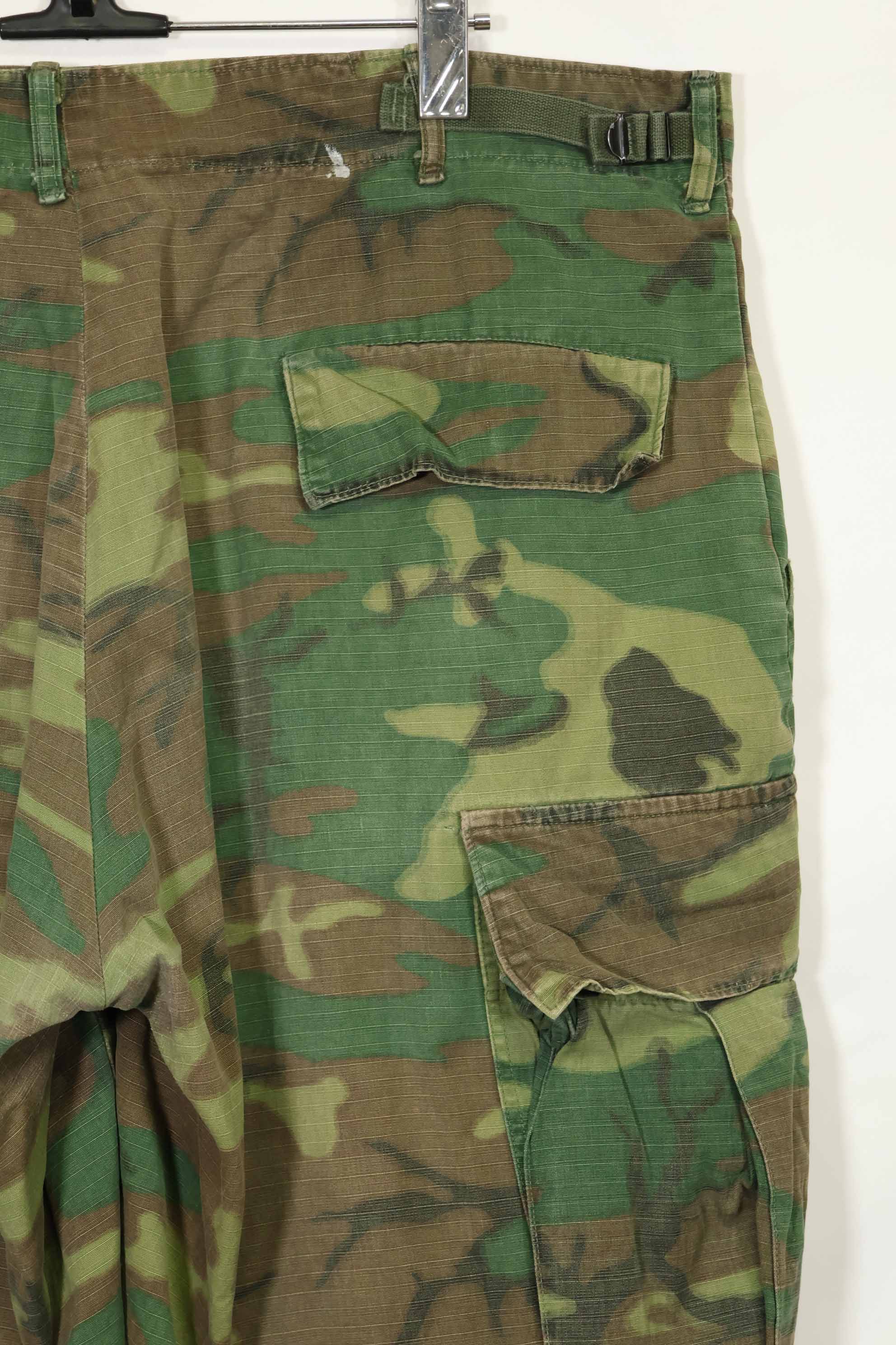 1968 Contract Ripstop Fabric US Army ERDL Camouflage Fatigue Pants Shorts L-R