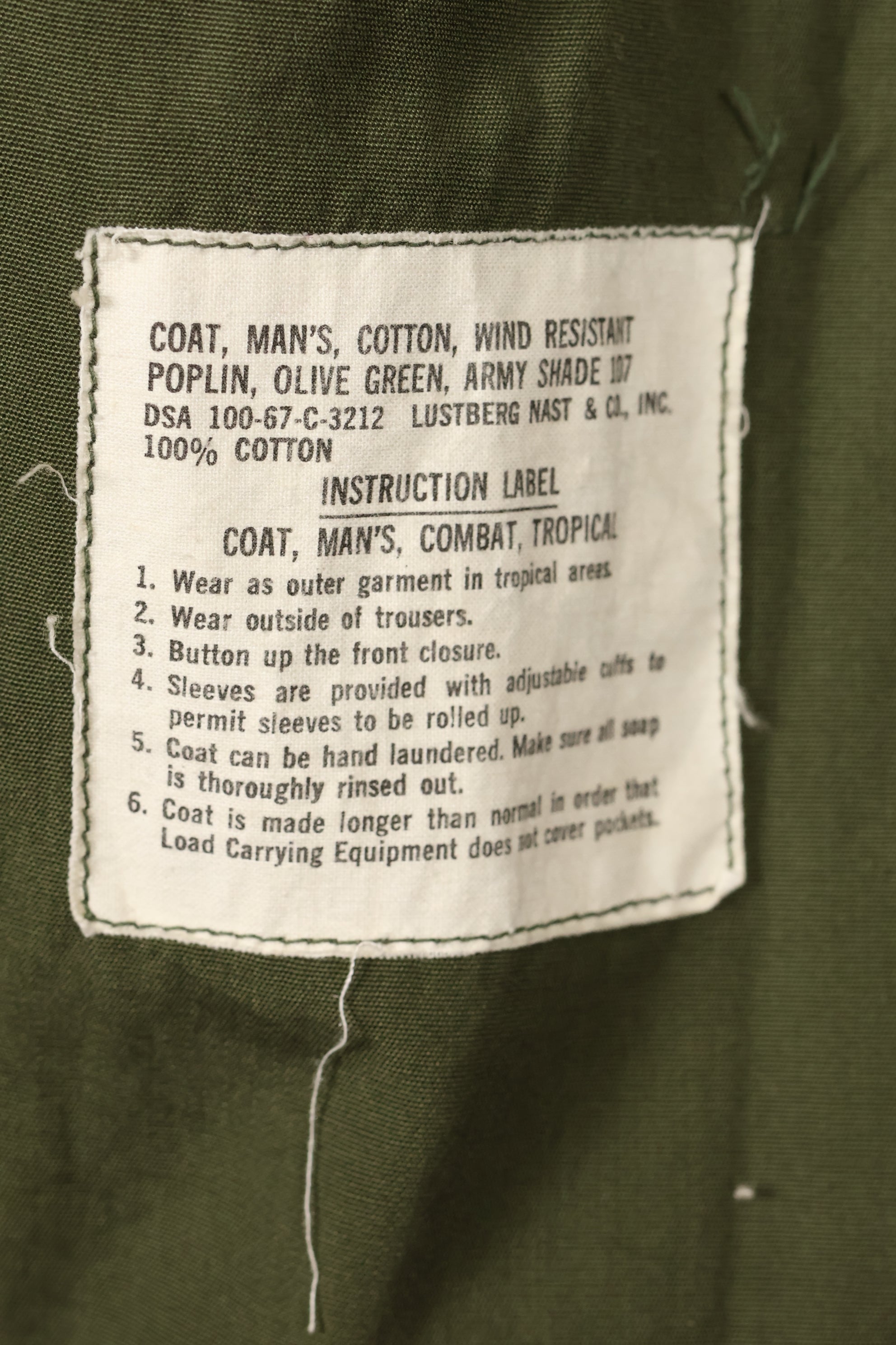 1967 年 Contract M-R 3rd Model Jungle Fatigue Jacket，状况良好，使用过。