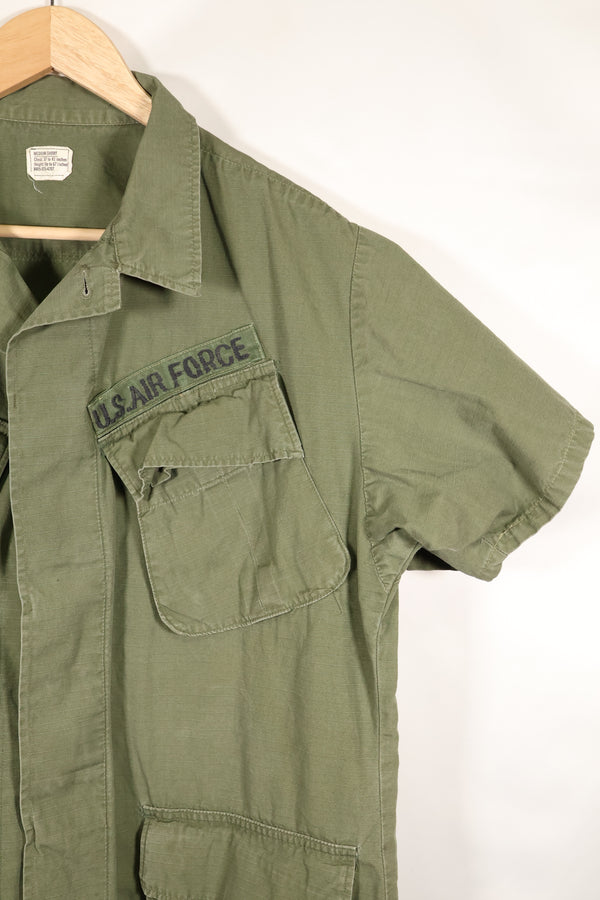 1968 Contract M-S 4th Model Jungle Fatigue Jacket with USAF Tape Short Sleeves Modified Used