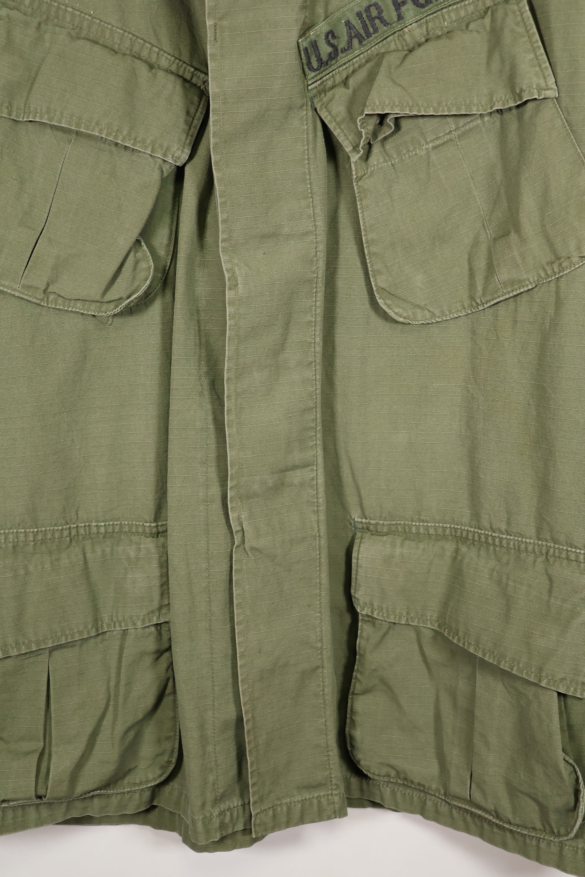 1968 Contract M-S 4th Model Jungle Fatigue Jacket with USAF Tape Short Sleeves Modified Used