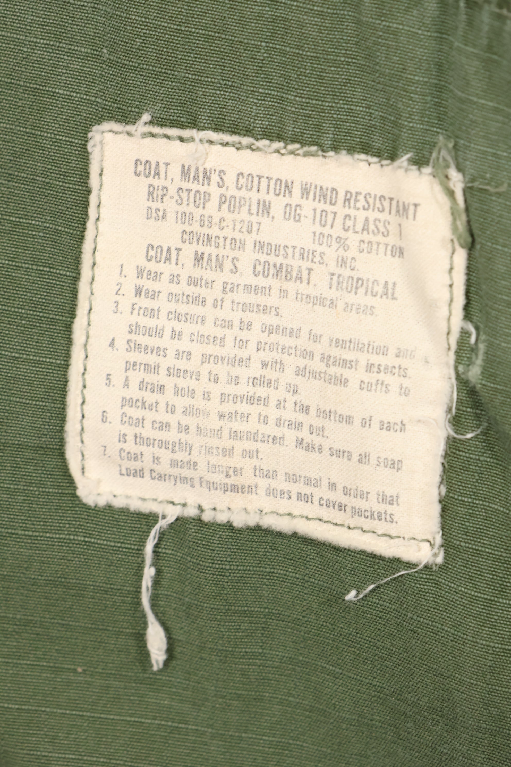 1969 合同 M-R 第四款丛林疲劳夹克，二手。