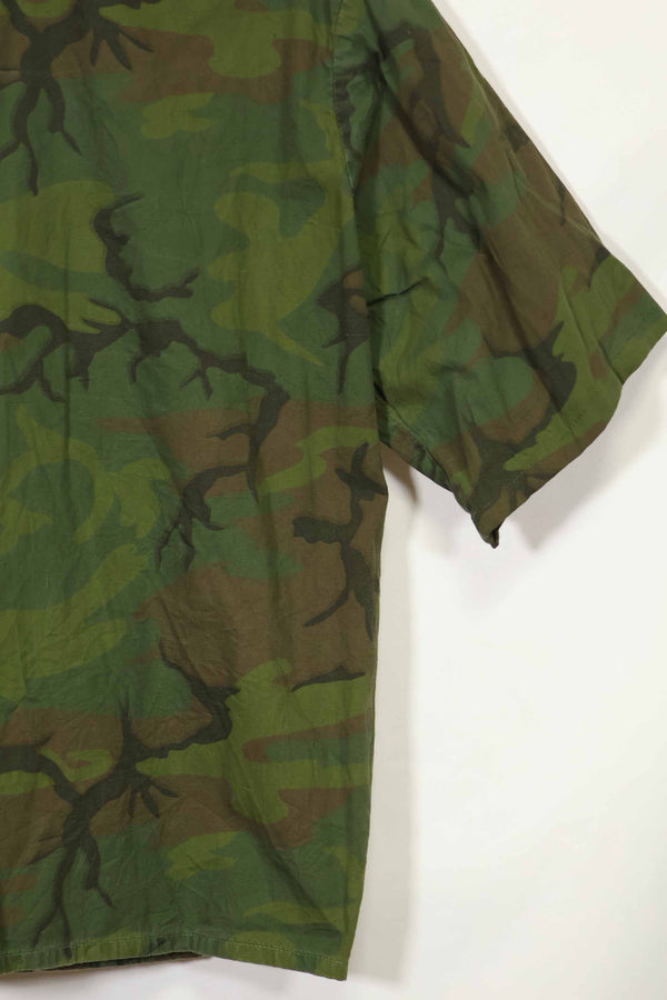 1960s-70s light fabric hunting shirt invisible leaf camouflage short sleeves custom used