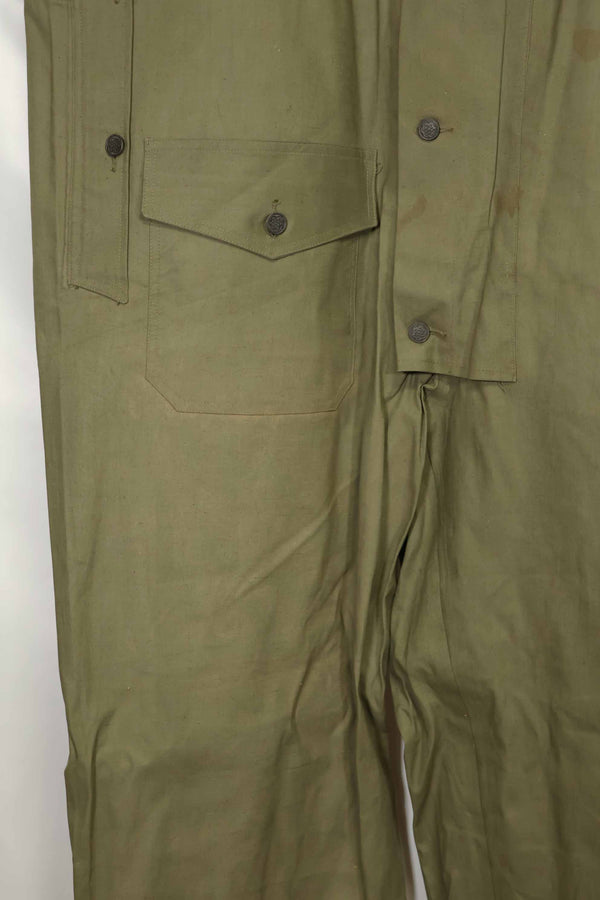 1940s-early 50s U.S. Navy, Army button deck pants, rain pants, used, A