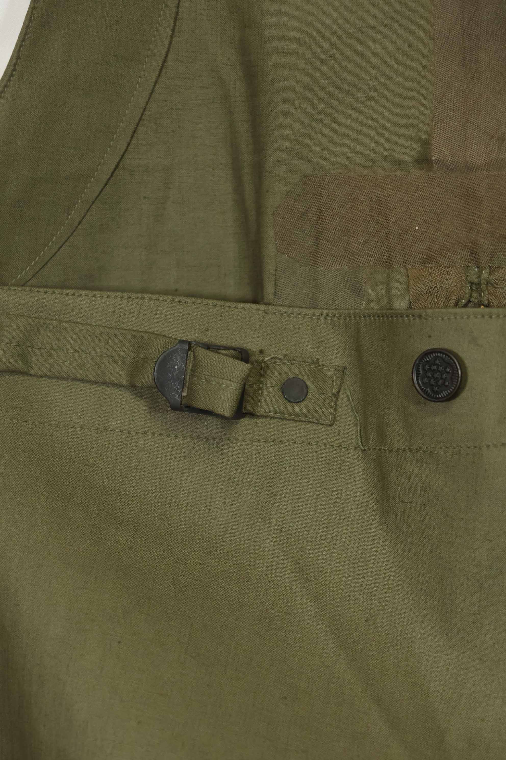 1940s-early 50s U.S. Navy, Army button deck pants, rain pants, used, A