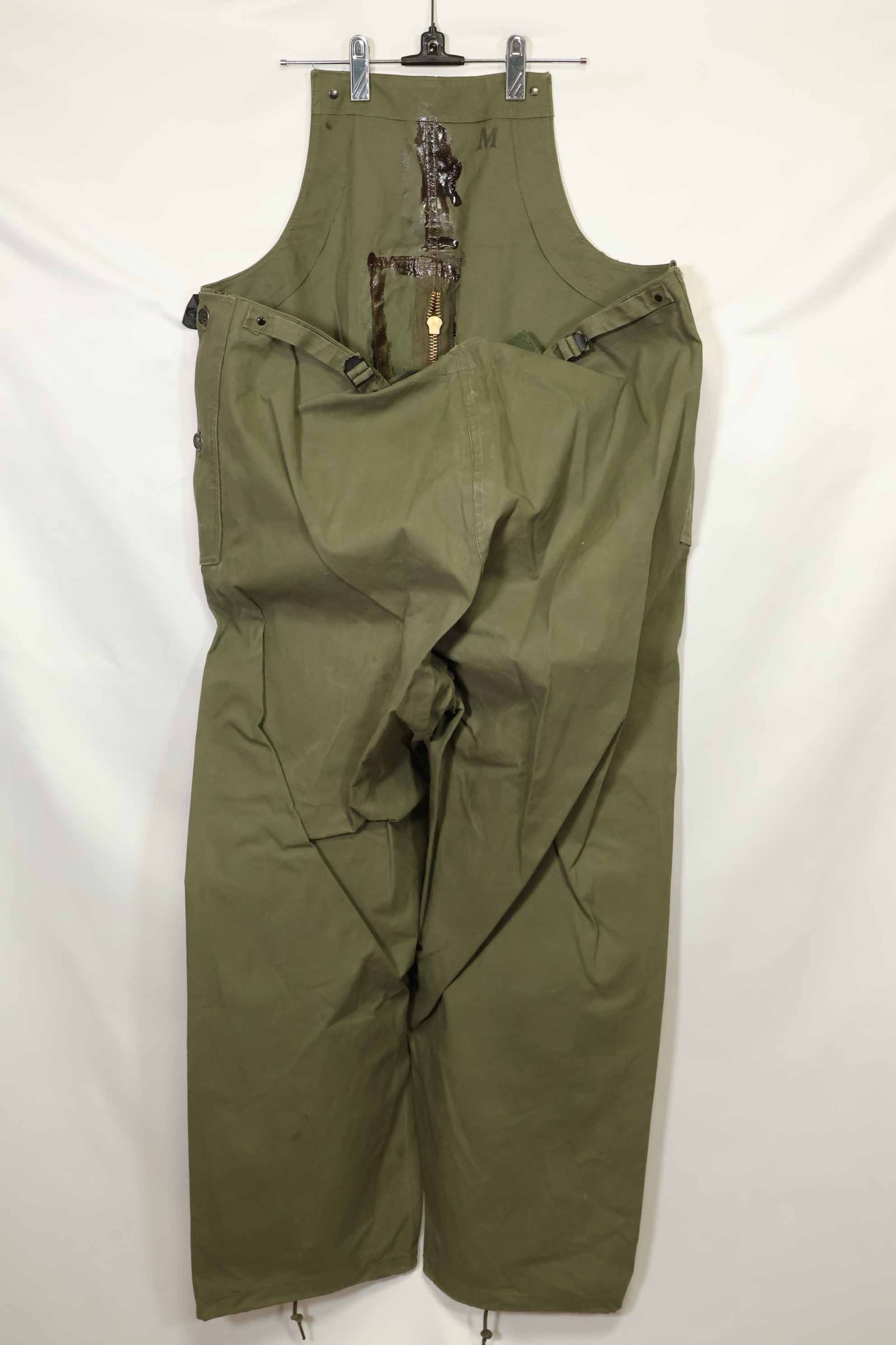 1940s-early 50s U.S. Navy, Army button deck pants, rain pants, used, B