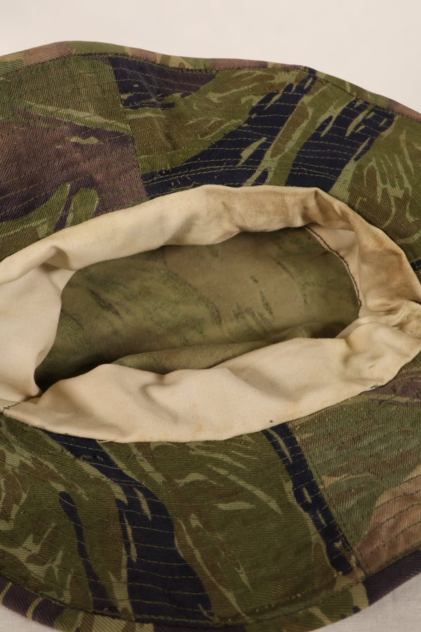 Authentic Fabric: Tiger Stripe, TO78, Silver Tiger Pattern, CISO Cut, Boonie Hat, Post-War, Used