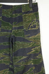 Real 1970s Late War Tiger Stripe Pants, used, black dyed.