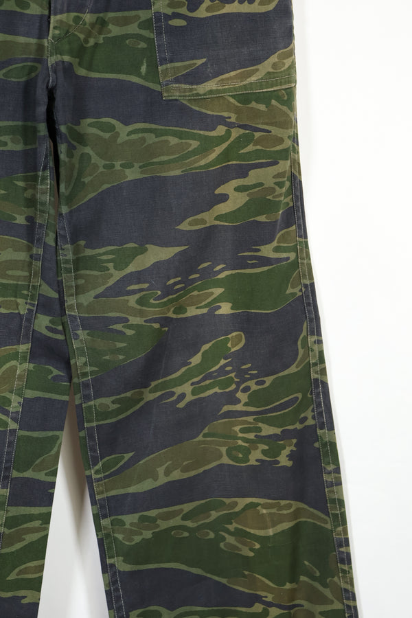 Real 1970s Late War Tiger Stripe Pants, used, black dyed.