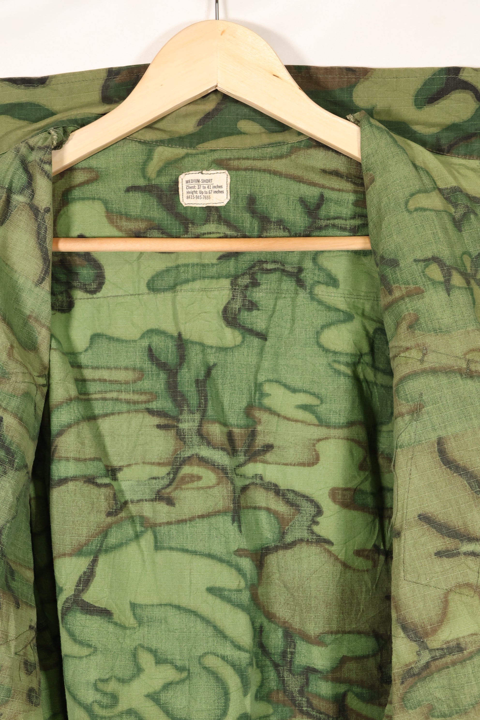 1969年契約　M-S　リップストップ　ERDL迷彩　ジャングルファティーグ　ジャケット　褪色あり　中古品