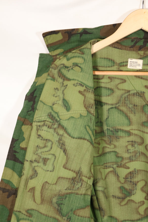 1969 Contract M-S Ripstop ERDL Camouflage Jungle Fatigue Jacket, faded, used, B
