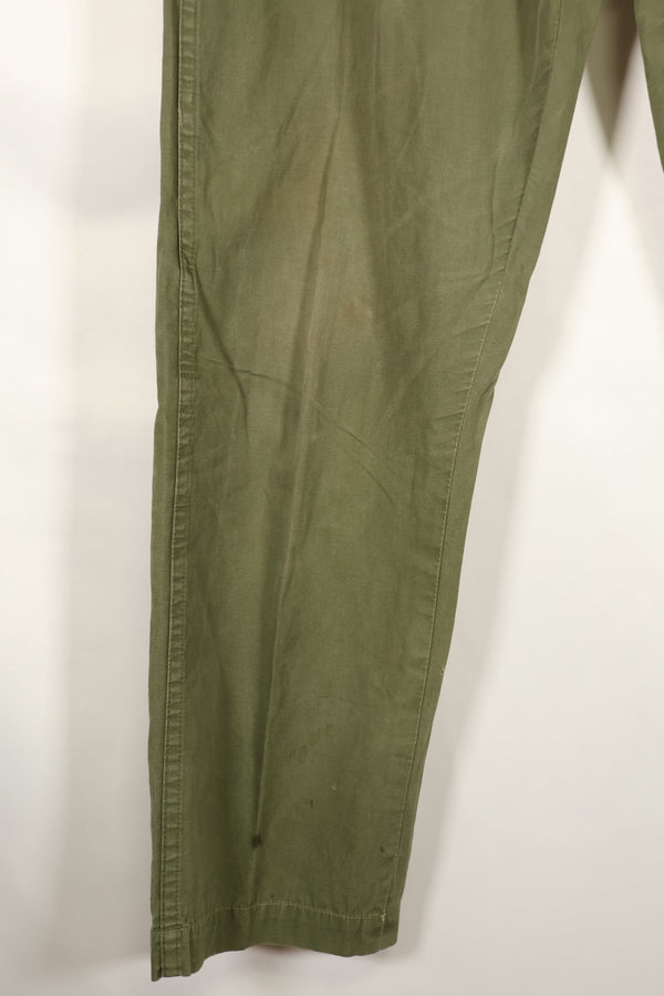 Late 1960s U.S. Army OG-107 Poplin fabric utility pants, used.