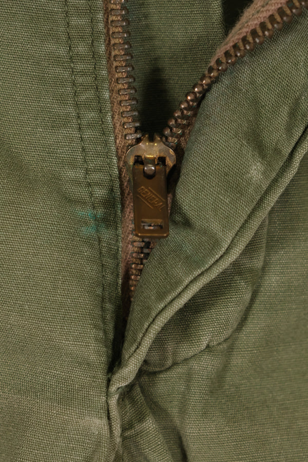 Late 1960s U.S. Army OG-107 Poplin fabric utility pants, used.