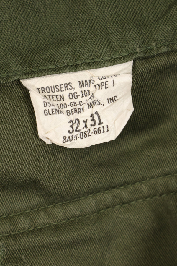 1968 Contract 32x31 US Army OG-107 Utility Pants Baker Pants Used