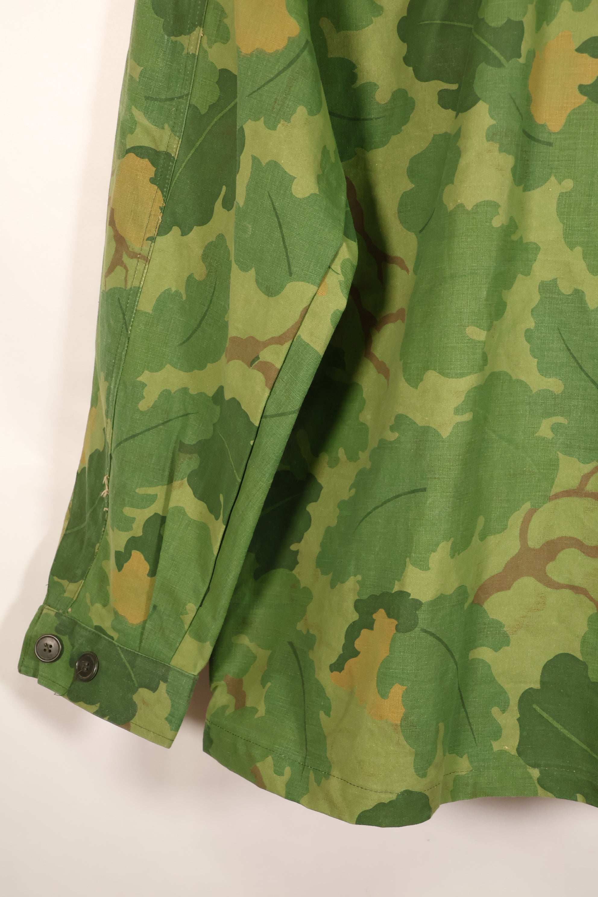 Authentic Fabric, Post-War Production, Authentic Mitchell Camouflage, Made from Shelter Half Fabric, 1st Model Jungle Fatigue Jacket, Used