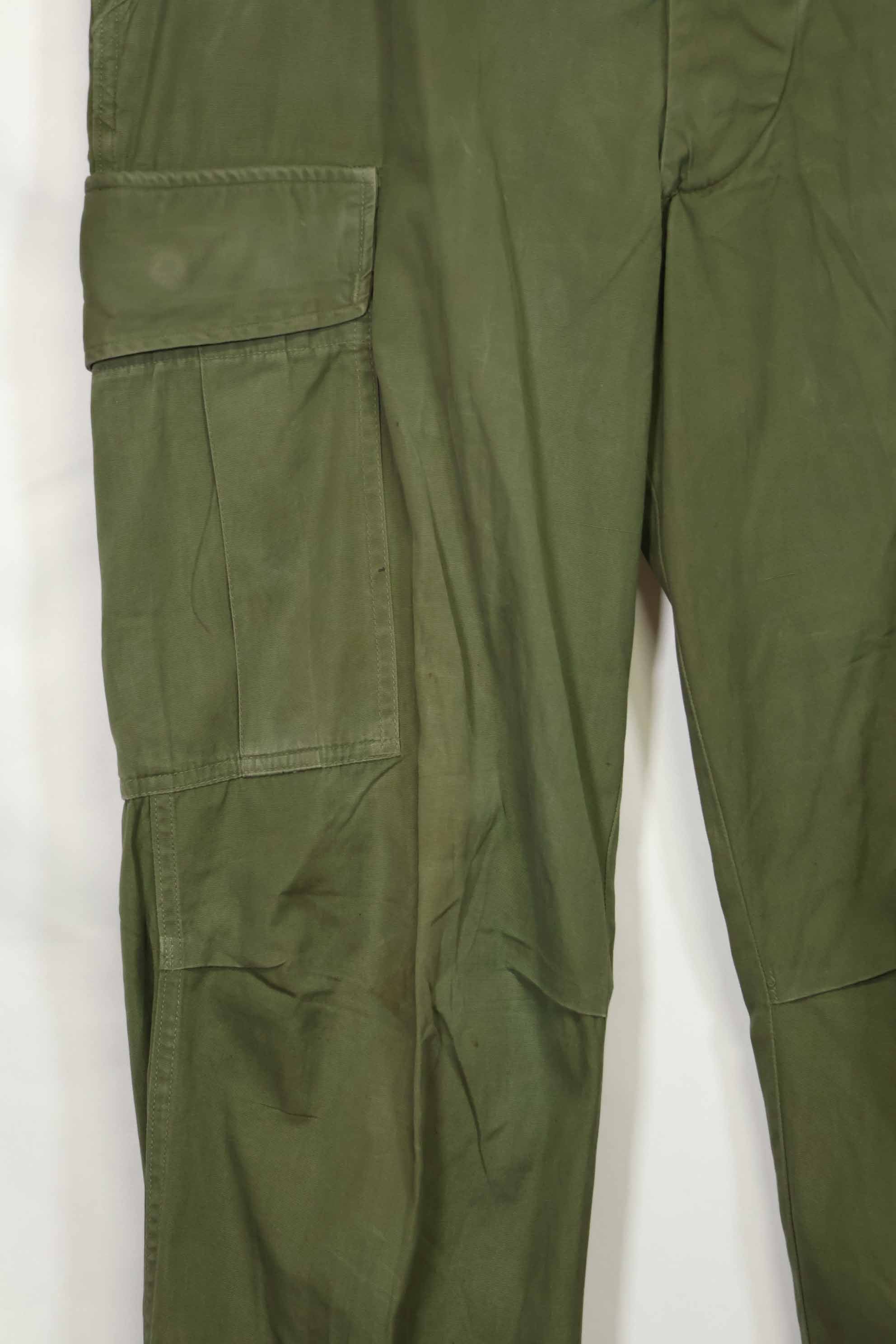 Estimated 1967 Contract 3rd Model Non Ripstop Jungle Fatigue Pants M-R Good Condition Used