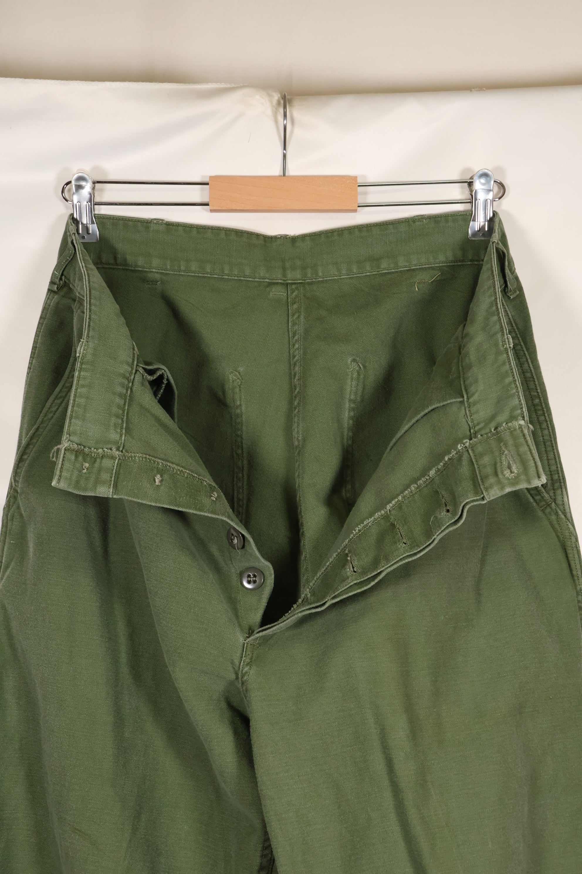 1950s-60s, estimated size 34 USMC P-56 utility pants, used.