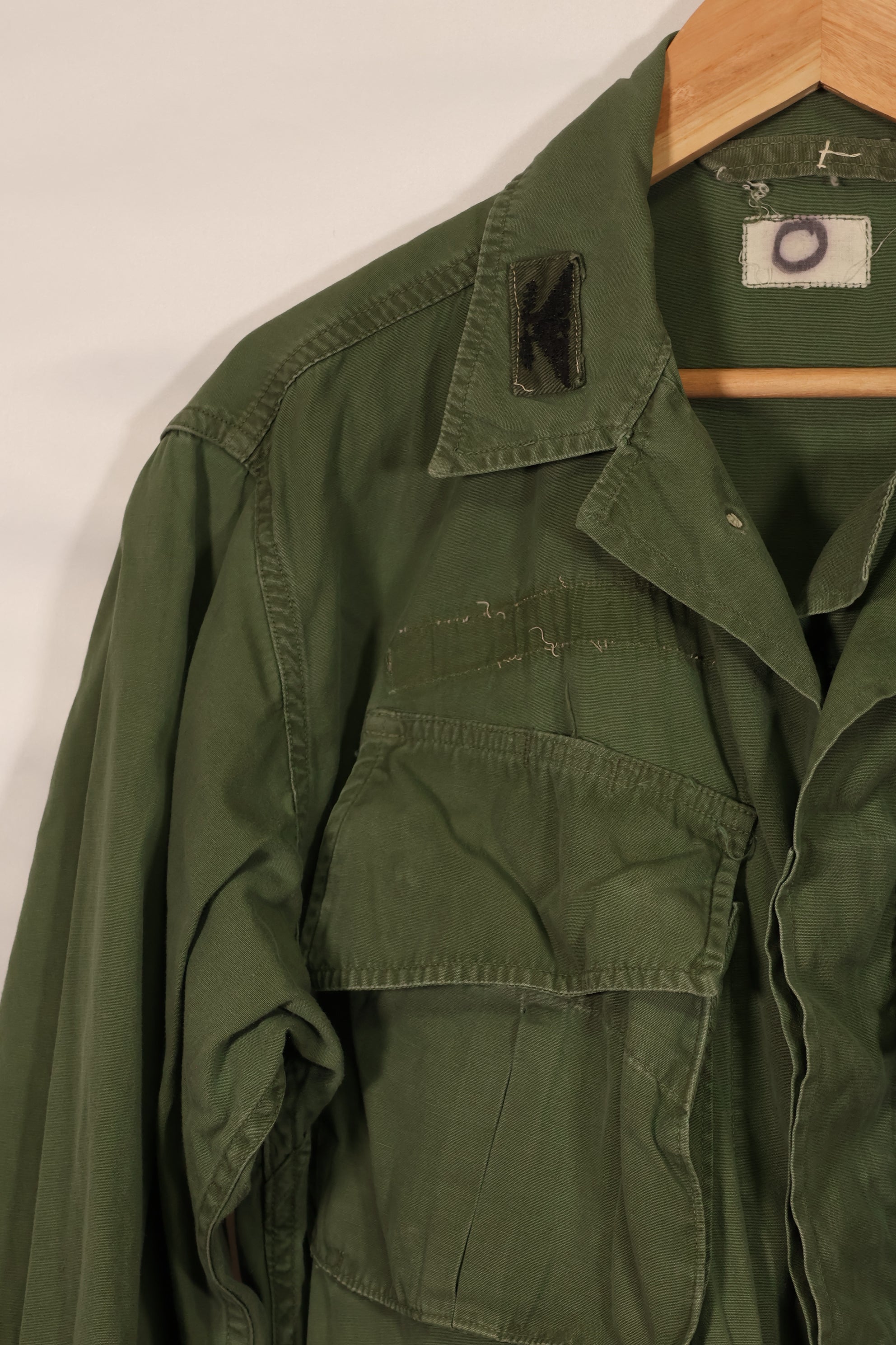 Real 2nd Model Jungle Fatigue Jacket without epaulettes, used.