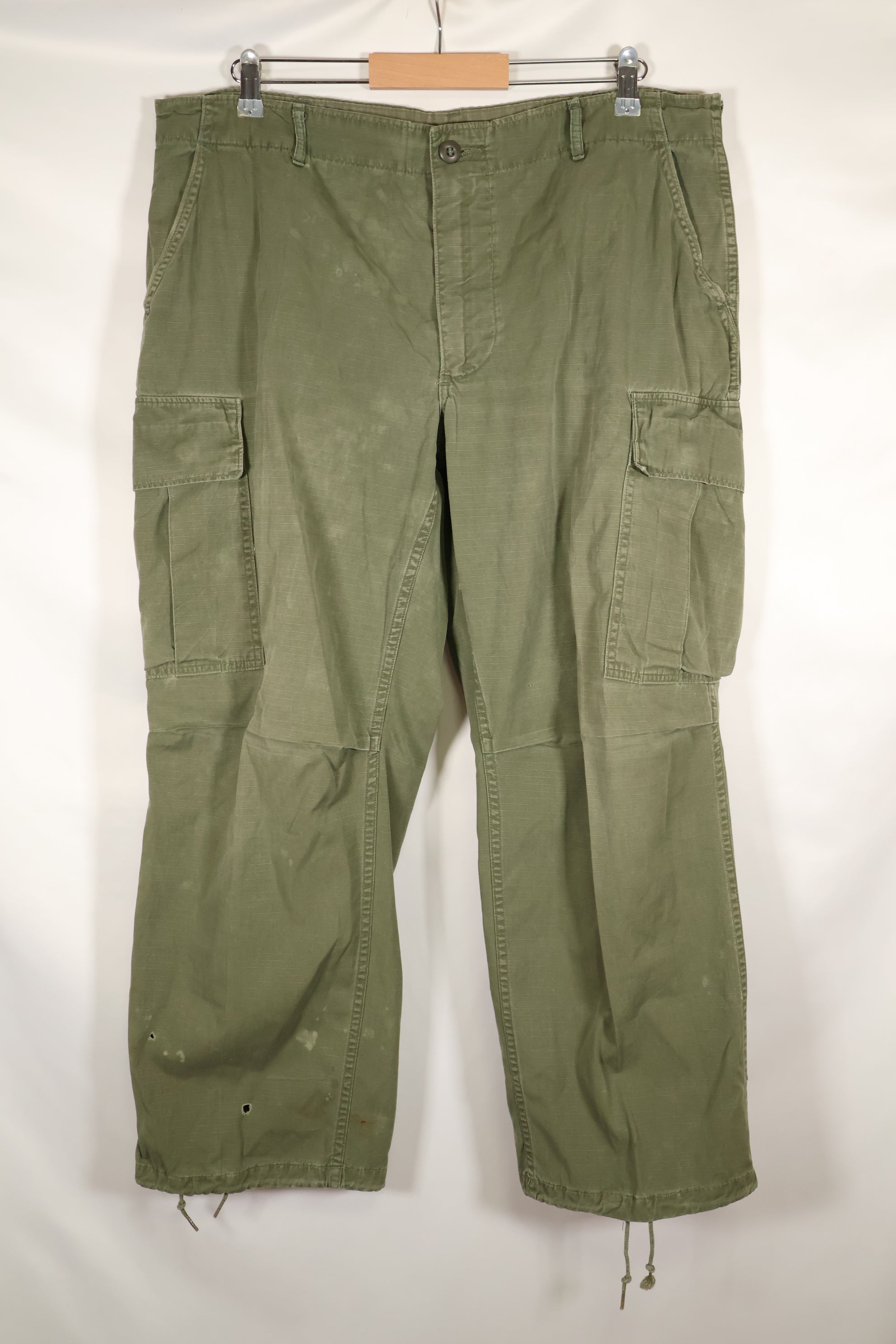 1969 Contract L-S 4th Model Jungle Fatigue Pants, used with fading.