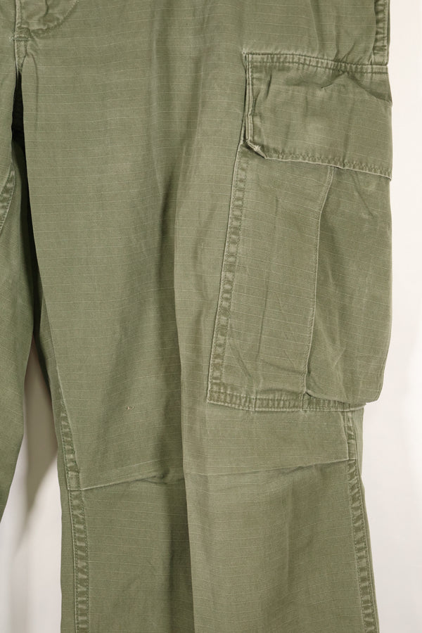 1969 Contract L-S 4th Model Jungle Fatigue Pants, used with fading.