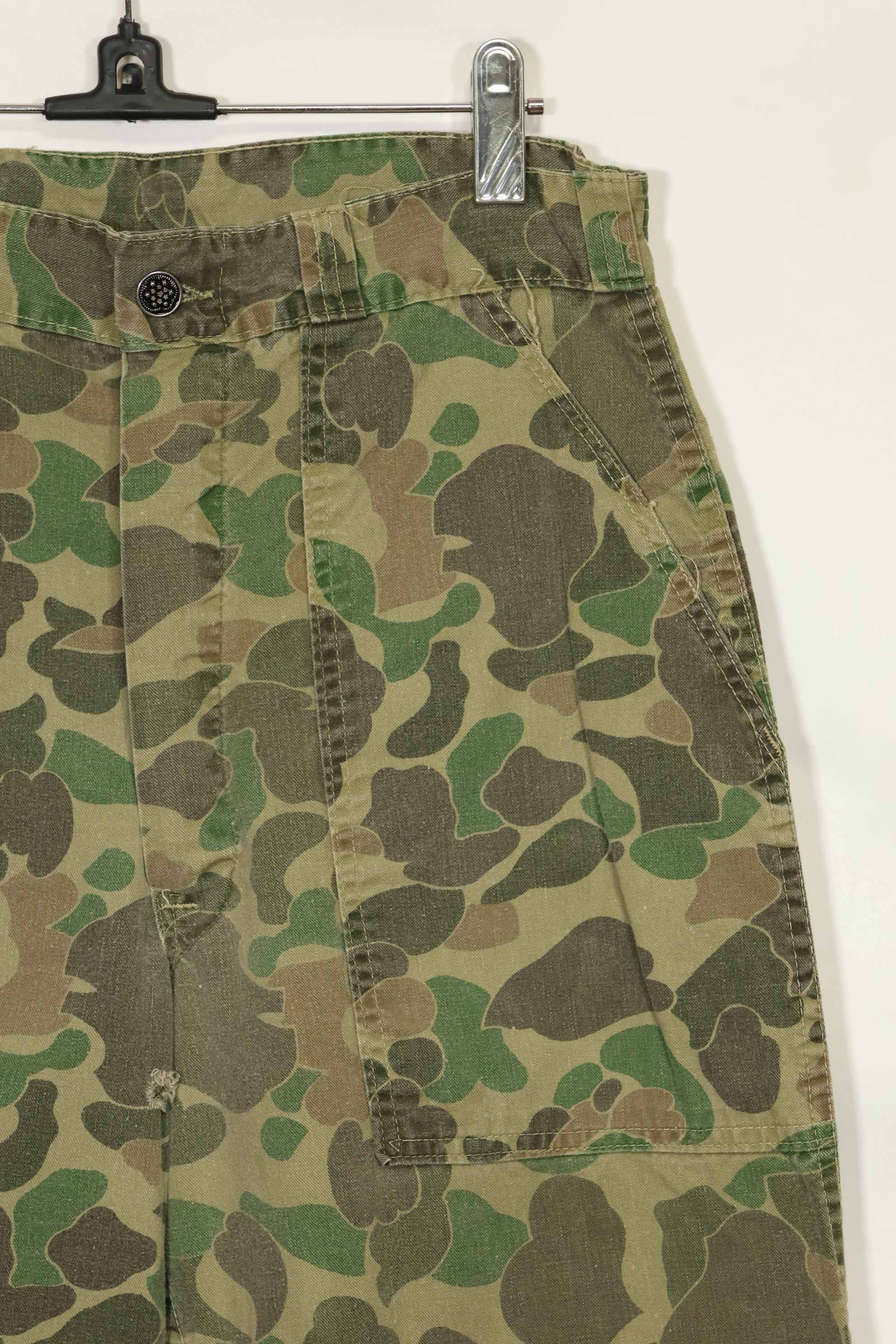 1970s civilian frogskin camouflage hunting pants, used.