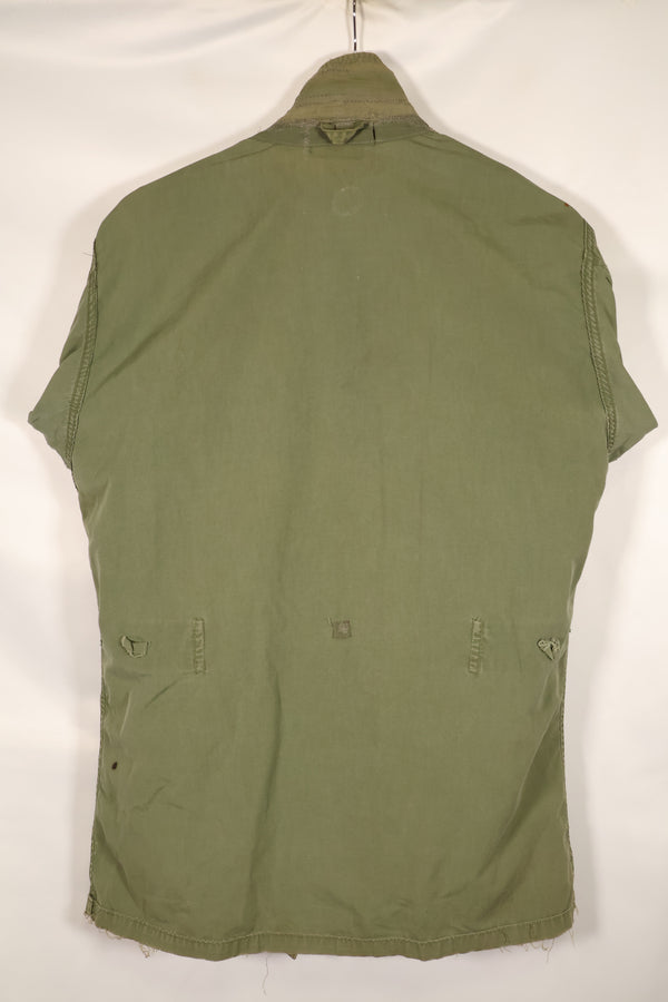 1963 Contract, estimated SMALL 1st Model Jungle Fatigue Jacket, used, stains, scratches.