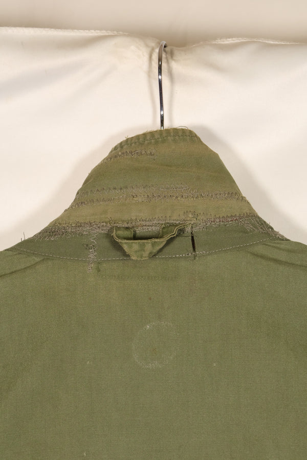 1963 Contract, estimated SMALL 1st Model Jungle Fatigue Jacket, used, stains, scratches.