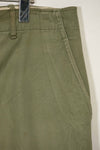 1940s-50s U.S. Army M45 cotton field pants with modified cargo pockets, airborne use, used, A