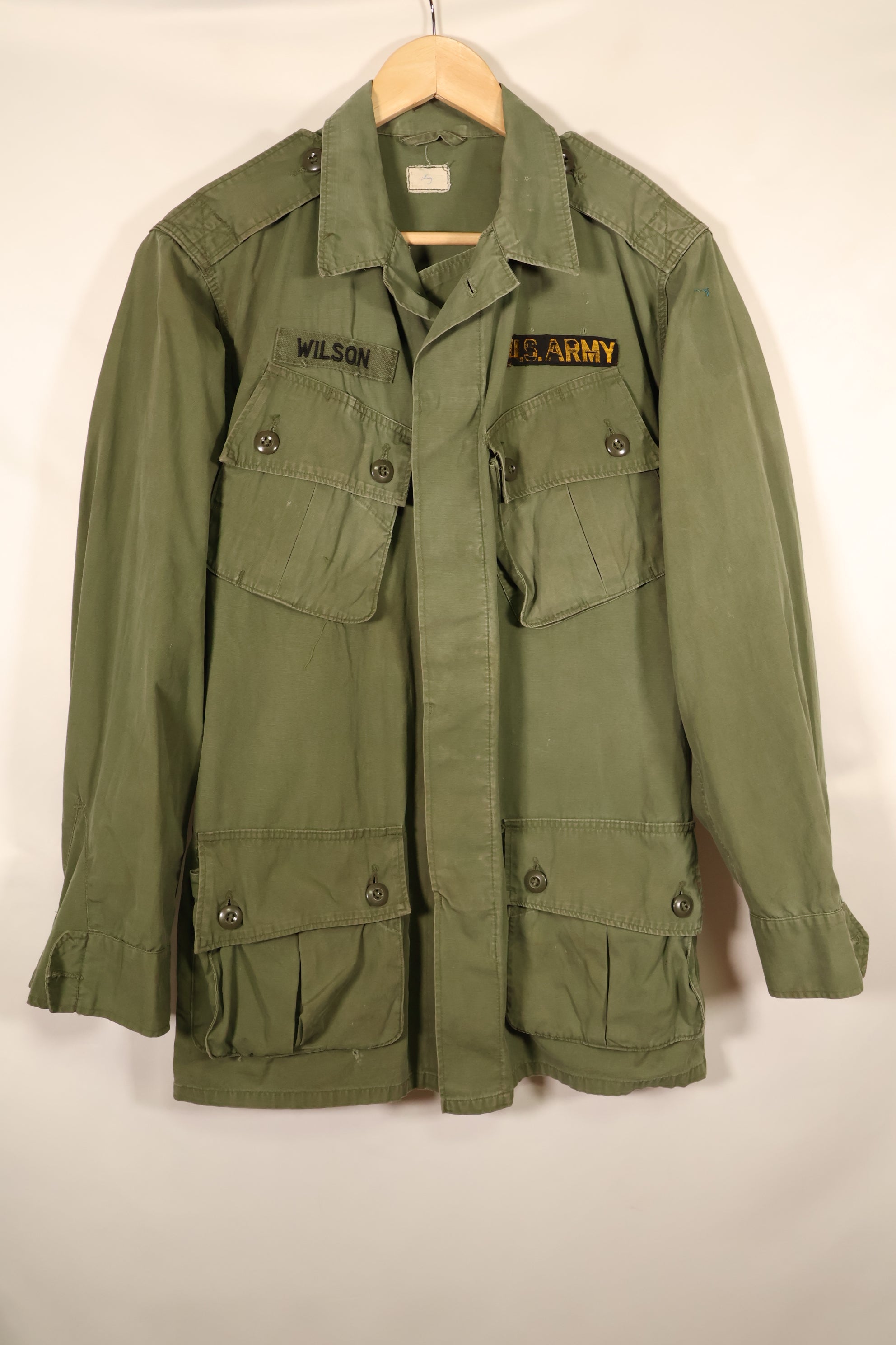 1963–64 Contract, Presumed S-L, 1st Model Jungle Fatigue Jacket with Patches, Used