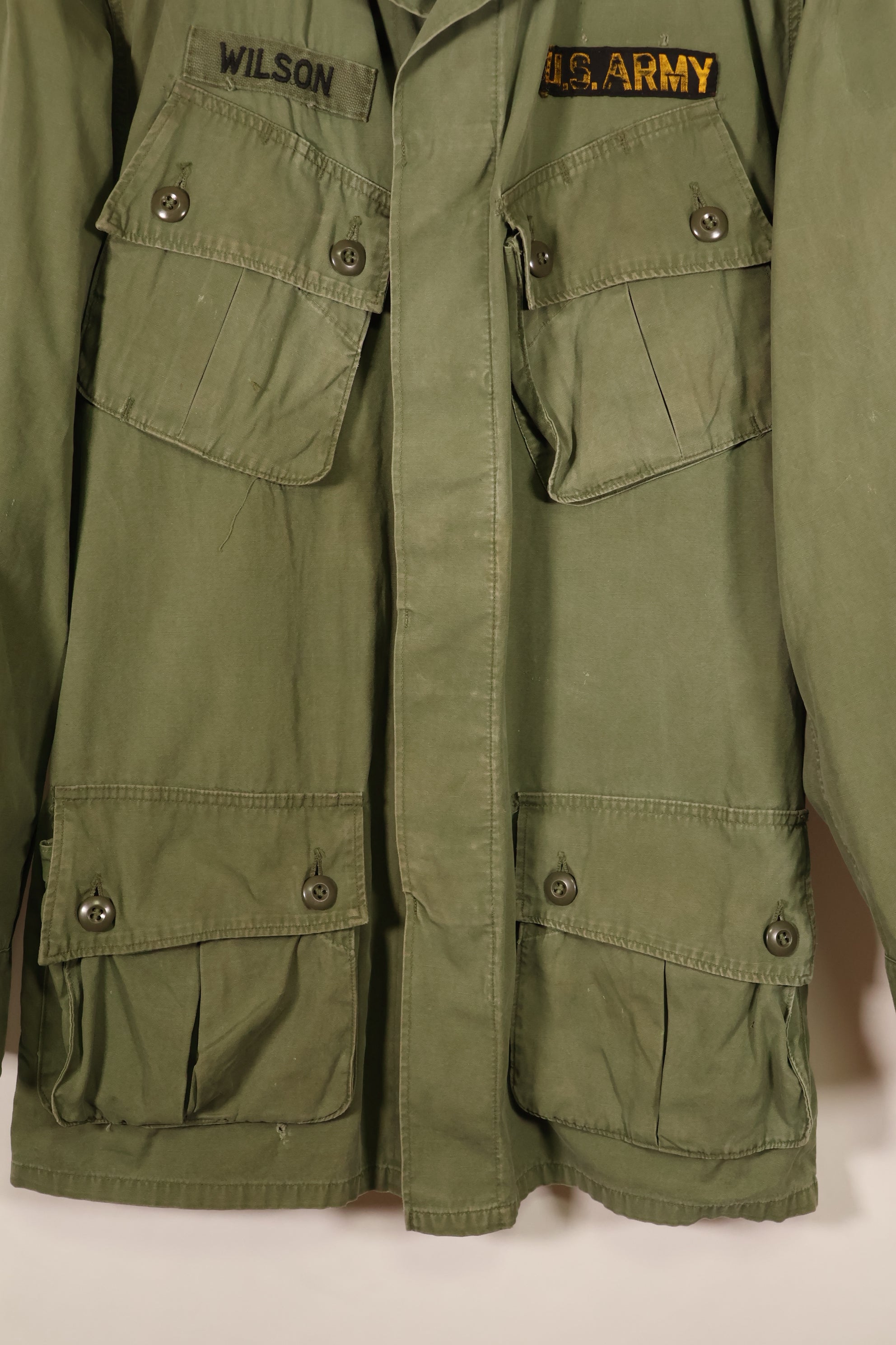 1963–64 Contract, Presumed S-L, 1st Model Jungle Fatigue Jacket with Patches, Used