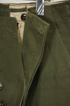 1940s-50s US Army M45 cotton field pants with modified cargo pockets, airborne use, used, B