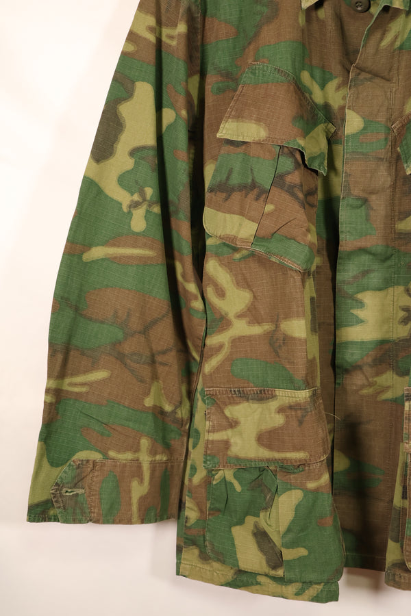 1969 Contract, M-S, U.S. Military, ERDL, Green Leaf Camo, Fatigue Jacket, Good Condition, Used