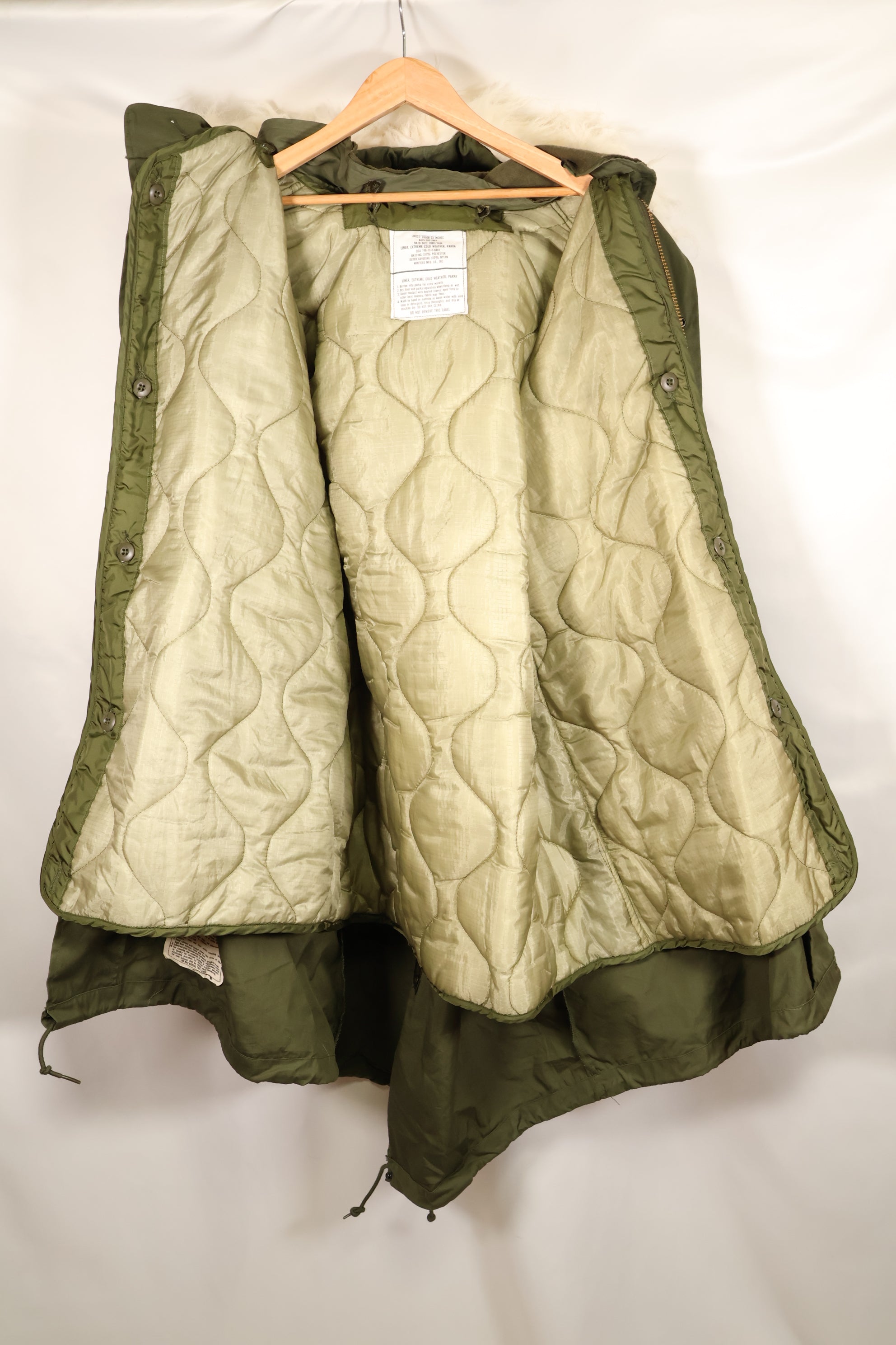 1973年和1983年合同款带帽MR M65野战派克大衣，鱼尾派克大衣，几乎全新