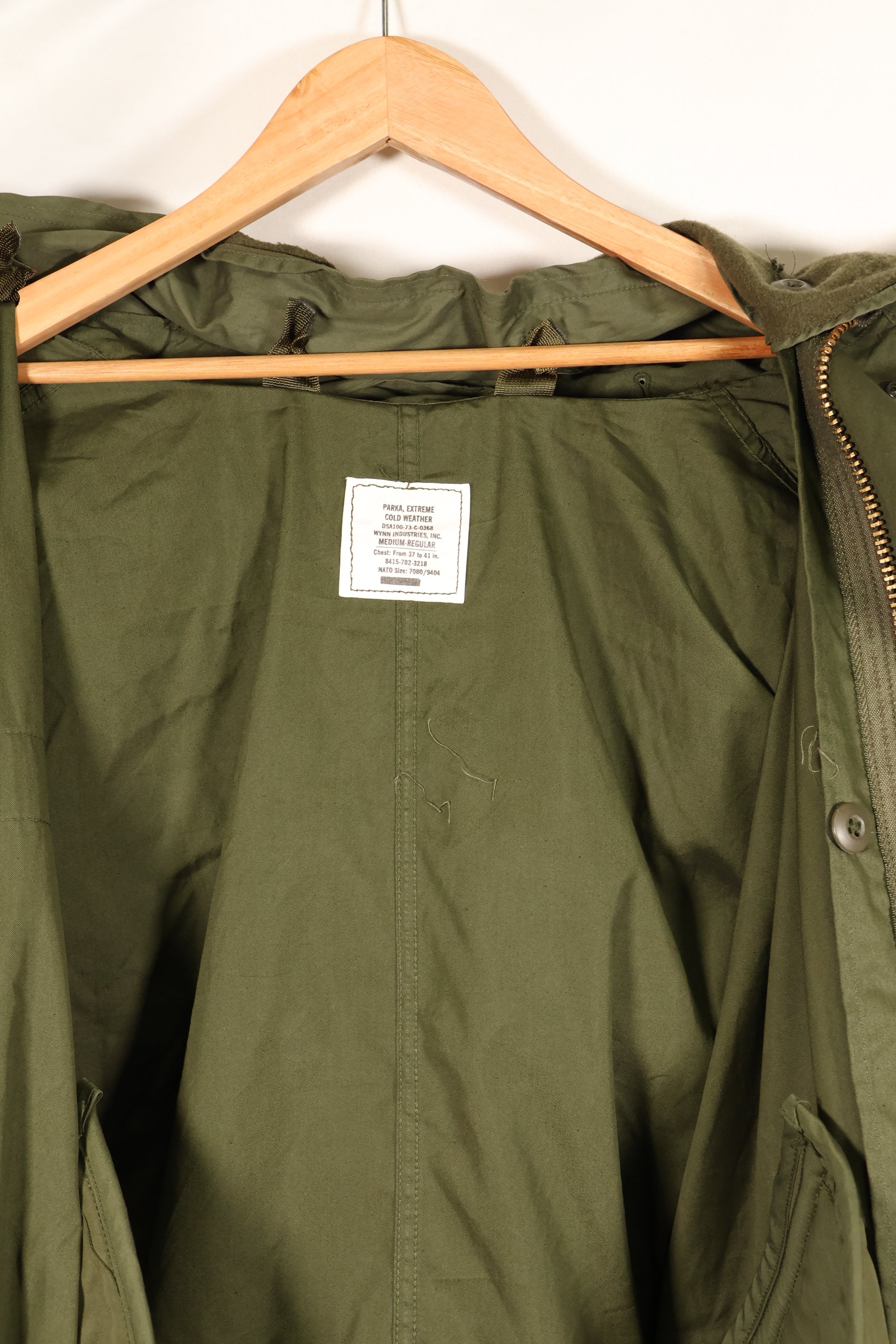 1973年和1983年合同款带帽MR M65野战派克大衣，鱼尾派克大衣，几乎全新