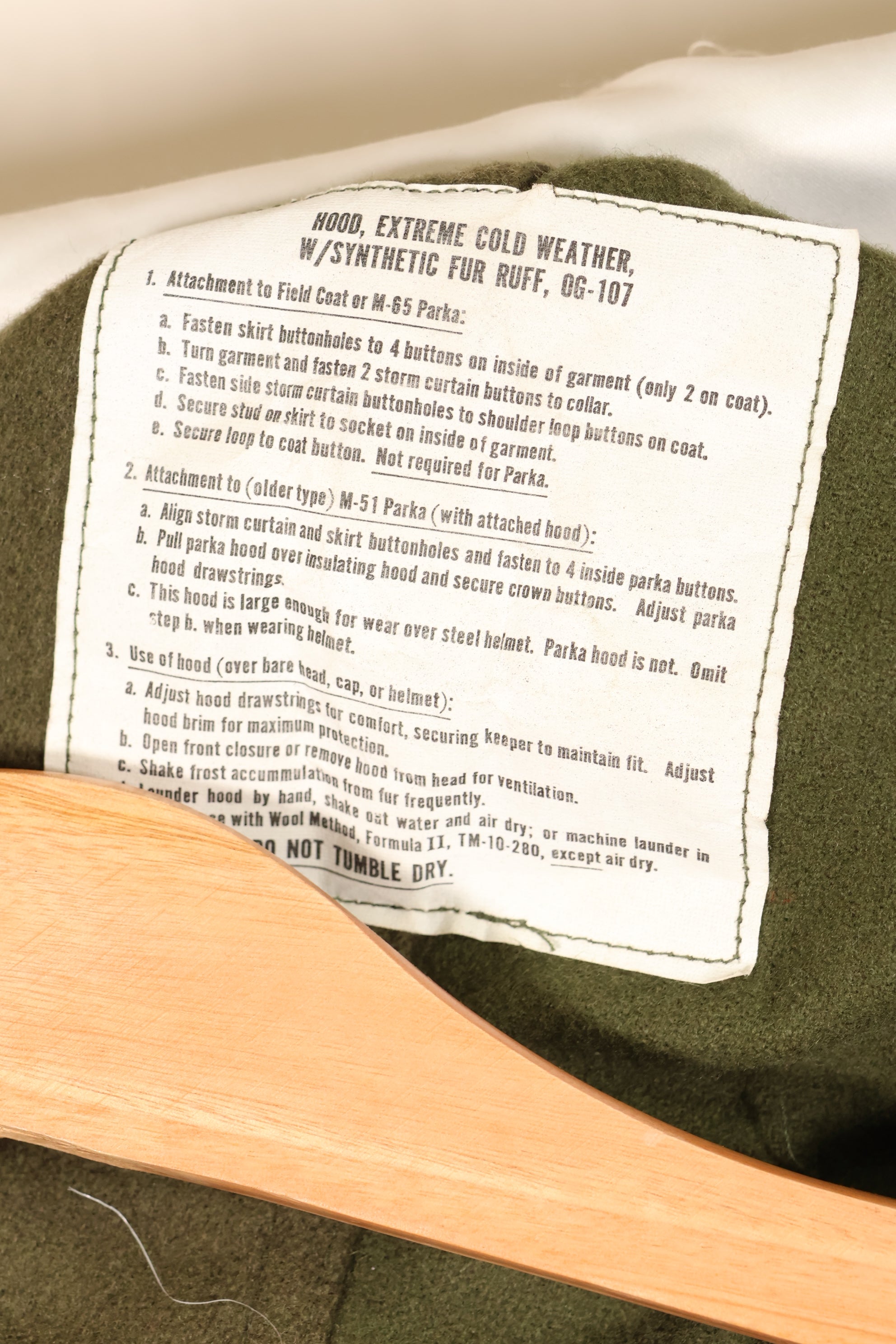 1973年和1983年合同款带帽MR M65野战派克大衣，鱼尾派克大衣，几乎全新