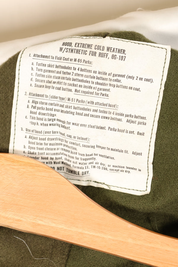 1973年和1983年合同款带帽MR M65野战派克大衣，鱼尾派克大衣，几乎全新