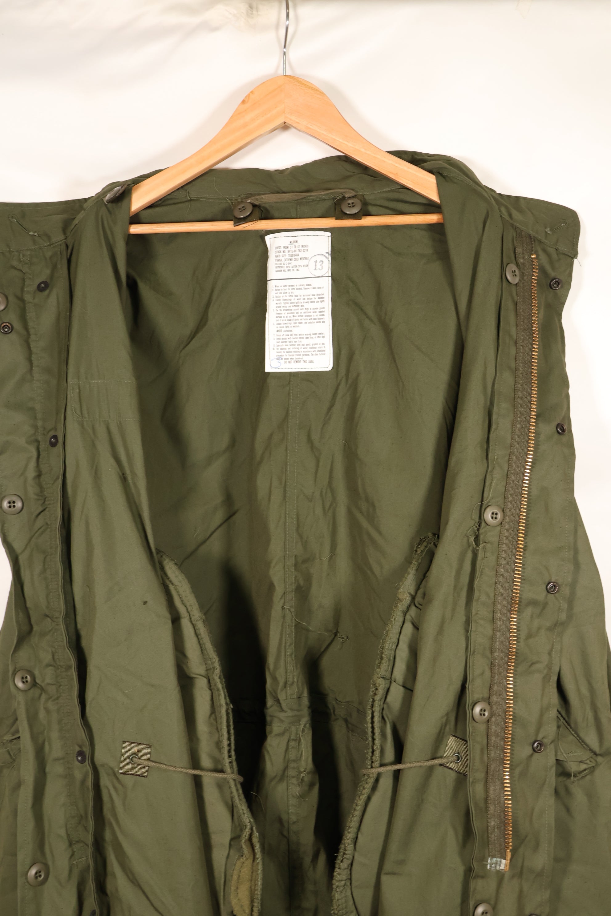 1983 Contract MEDIUM M65 Field Parka Fishtail Parka Almost unused Shell only B