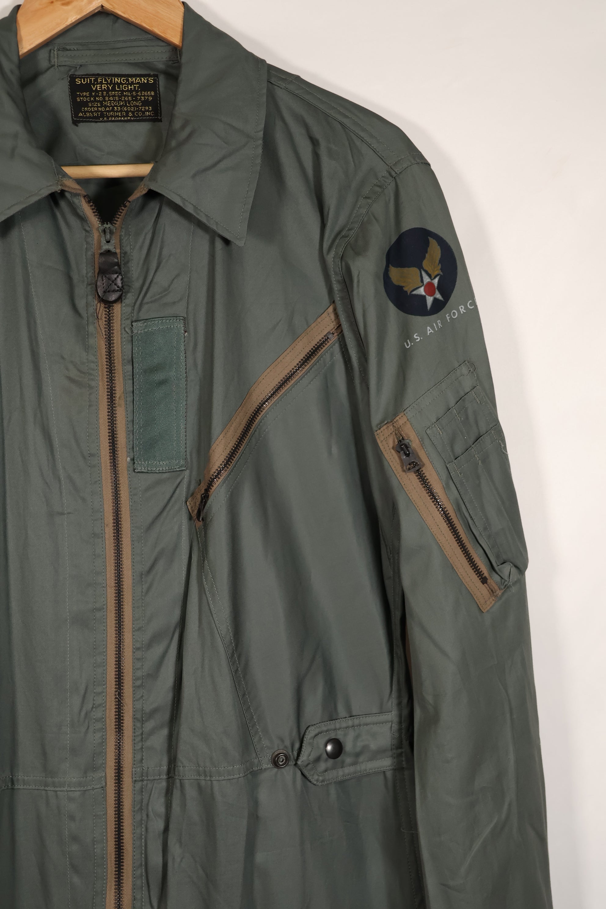 Real 1950s USAF flight suit K2-B, unused, with tags.